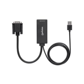 Convertidor Manhattan Video SVGA+Audio USB a HDMI Color Negro