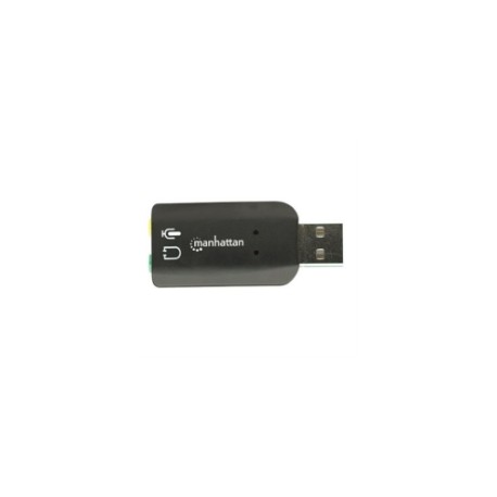 Adaptador Manhattan Sonido 5.1 Estéreo USB Alta Velocidad Color Negro