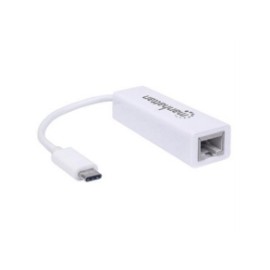 Adaptador Manhattan USB C 3.1 a Red Gigabit 10/100/1000 Mbps Color Blanco