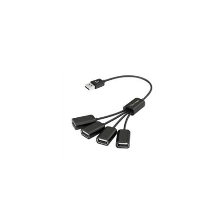 Concentrador Vorago HU-101 4 Puertos USB Tipo Pulpo Color Negro