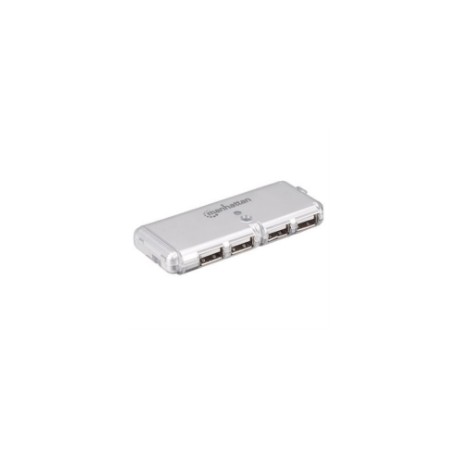 Mini Hub Manhattan USB 2.0 Sin Fuente 4 Puertos