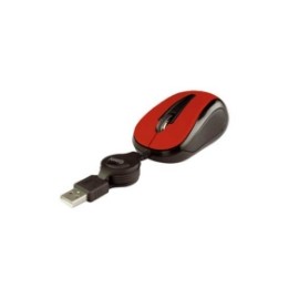 Mini Mouse Perfect Choice Easy Line Alámbrico Óptico Retráctil 1000 dpi Color Rojo