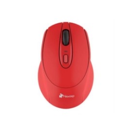 Mouse Nextep Inalámbrico Ergónomico USB 1600 dpi Batería Incluida Color Rojo