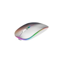 Mouse Nextep Inalámbrico Recargable Delgado/Silencioso RGB 1600 dpi Color Plata