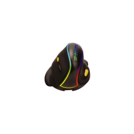 Mouse Nextep Inalámbrico Vertical Recargable/Ergonómico 7 Botones 2400 dpi RGB Color Negro