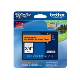 CINTA BROTHER TZ-B41 NEGRO/NARANJA 18MM PT300/310B/330/530