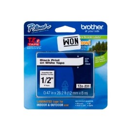 CINTA BROTHER TZ-231 NEGRO/BLANCO 12MM PT320/340/520/540