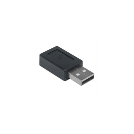 Adaptador Manhattan USB C-A 2.0 Color Negro