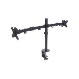 Soporte Manhattan Universal para 2 Monitores 13" a 32" Brazos Doble Articulación Color Negro