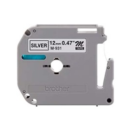 CINTA BROTHER M931 NEGRO/PLATA 12MM PT85 100/110