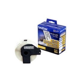 Etiquetas Brother 400 Pre Cortadas Texto Negro sobre Cinta Blanca 29mmx90.3mm P/Equipos QL