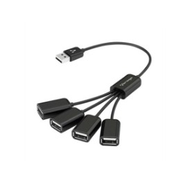 Concentrador Vorago HU-101 4 Puertos USB Tipo Pulpo Color Negro