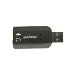 Adaptador Manhattan Sonido 5.1 Estéreo USB Alta Velocidad Color Negro