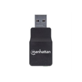 Adaptador Manhattan Sonido Estéreo USB Alta Velocidad a Puertos 3.5mm Color Negro