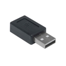 Adaptador Manhattan USB C-A 2.0 Color Negro
