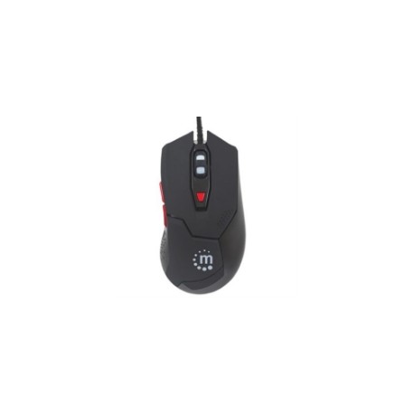 Mouse Manhattan Gaming Óptico LED USB 6 Botones Color Negro