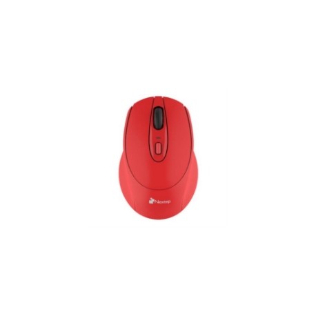 Mouse Nextep Inalámbrico Ergónomico USB 1600 dpi Batería Incluida Color Rojo