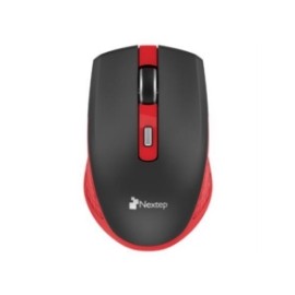 Mouse Nextep Inalámbrico Recargable Switch Encendido 1600 dpi Color Negro-Rojo