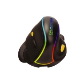 Mouse Nextep Inalámbrico Vertical Recargable/Ergonómico 7 Botones 2400 dpi RGB Color Negro